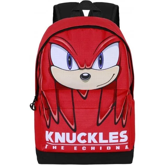 Sonic the Hedgehog Knuckles Backpack showing a design featuring the echidna Knuckles on a durable, urban-style bag