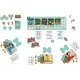 Koi board game box featuring Japanese koi pond garden artwork with multicoloured carp bridges and lanterns