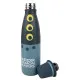 K-Pop Demon Hunters Sussie water bottle front view showing black and white magpie plumage design and Korean Gat Hat screw-on cap
