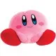 An official 35cm Kirby plush toy from Tomy, with a soft, rounded shape and a pink body.