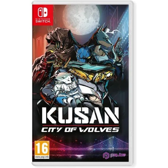 A stylish top-down view of a pixel-art city street with neon lights and a character engaging in fast-paced combat