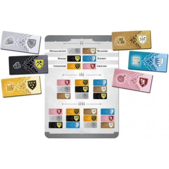 Top-down view of the Kutna Hora board game including silver mines, city tiles, and Saint Barbara's Cathedral