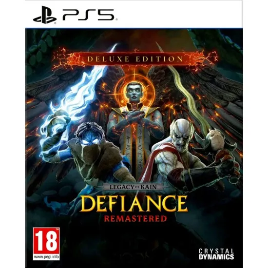 PlayStation 5 game case for Legacy of Kain Defiance Remastered Deluxe Edition showing Kain and Raziel in gothic dark fantasy armor