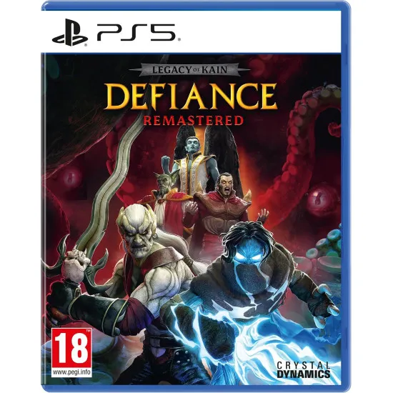 PlayStation 5 game case for Legacy of Kain Defiance Remastered featuring Kain and Raziel brandishing the Soul Reaver blade