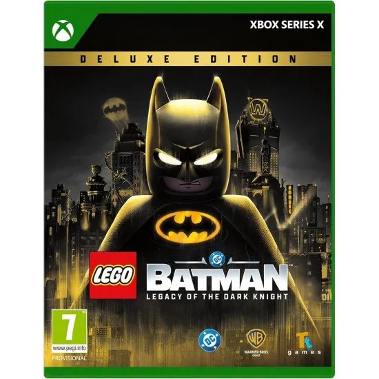 LEGO Batman Legacy of the Dark Knight Deluxe Edition Xbox Series X case showing Batman and Robin