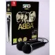 Nintendo Switch game case for Let's Sing ABBA Double Mic Bundle showing disco stage visuals and two included USB microphones