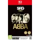 Nintendo Switch 2 game case for Let's Sing ABBA showing disco lights and customizable avatars on stage