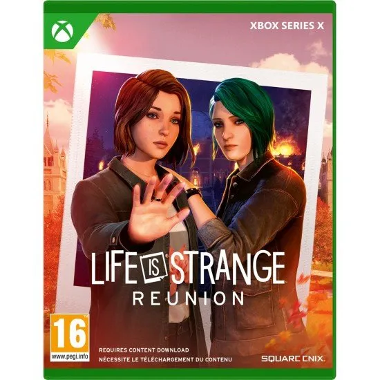 Life is Strange Reunion Xbox box art featuring Max and Chloe standing before Caledon University