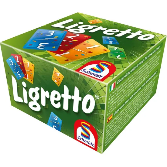A vibrant green card game box showing dynamic cards flying through the air in a chaotic, fast-paced race