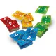 A vibrant green card game box showing dynamic cards flying through the air in a chaotic, fast-paced race
