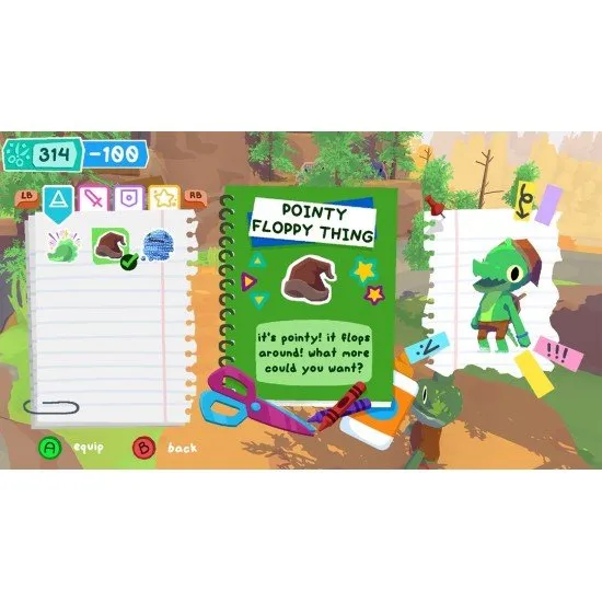 Lil Gator Game PS5 cover featuring a cute alligator with a stick sword and cardboard shield in a vibrant forest