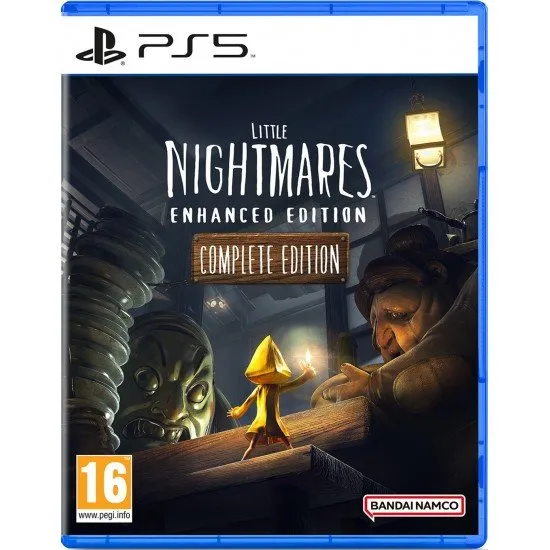 Little Nightmares Enhanced Edition Complete Edition box art showing Six and The Runaway Kid in The Maw (PS5/Xbox/Switch 2 cover)