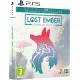 A PlayStation 5 game case depicting a parrot soaring over a massive canyon river while a wolf looks down from a rocky cliff edge bordered by glowing ancient carvings