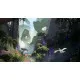 A PlayStation 5 game case depicting a parrot soaring over a massive canyon river while a wolf looks down from a rocky cliff edge bordered by glowing ancient carvings