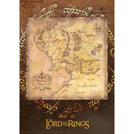 Lord of the Rings Middle-Earth 1000 piece jigsaw puzzle box by Schmidt featuring franchise map artwork