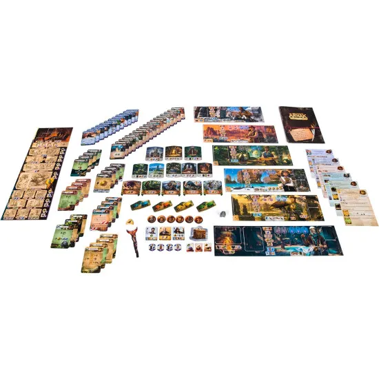 Lost Ruins of Arnak Expedition Leaders expansion box featuring six unique leader characters on the island of Arnak