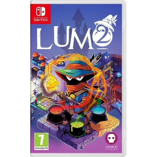 Lumo 2 Switch The box art for the game Lumo 2 on Nintendo Switch, showing a character with a staff in a colorful, isometric puzzle room.
