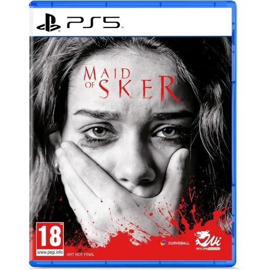 Maid of Sker PS5 game cover featuring a haunting, hooded figure and gothic hotel setting