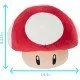 Super Mario Red Mushroom Plush A large, 40cm Super Mario Mocchi Mocchi plush toy of a Red Mushroom from the Mario Kart game series, with a unique squishy texture.