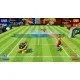 Mario Tennis Fever Nintendo Switch 2 box art showing Mario hitting a powerful shot with glowing green effects, surrounded by other characters and the Fever Rackets