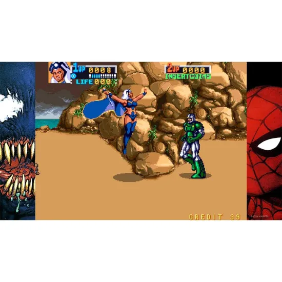 PlayStation 5 game case for Marvel MaXimum Collection showing classic retro Marvel superheroes in pixel art style