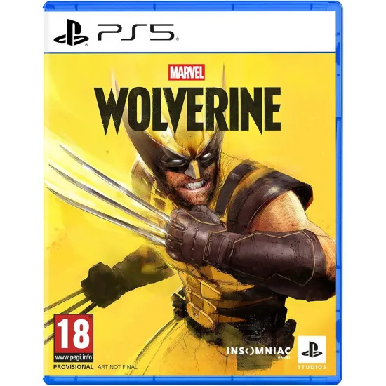 A PlayStation 5 game case showing Logan from behind sitting at a smoky Madripoor bar counter with bloody knuckles and sharp silver adamantium claws extended