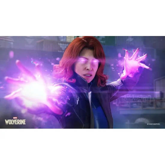 A PlayStation 5 game case showing Logan from behind sitting at a smoky Madripoor bar counter with bloody knuckles and sharp silver adamantium claws extended