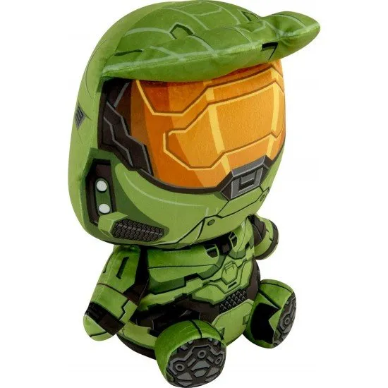 An official Halo Master Chief plush toy from the Club Mocchi Mocchi collection, standing 15 inches tall with a unique squishy texture.