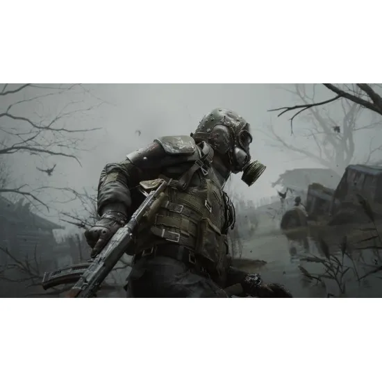 PlayStation 5 game case for Metro 2039 showing the Stranger overlooking the ruined Moscow skyline