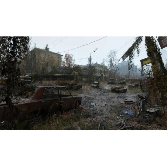 PlayStation 5 game case for Metro 2039 showing the Stranger overlooking the ruined Moscow skyline