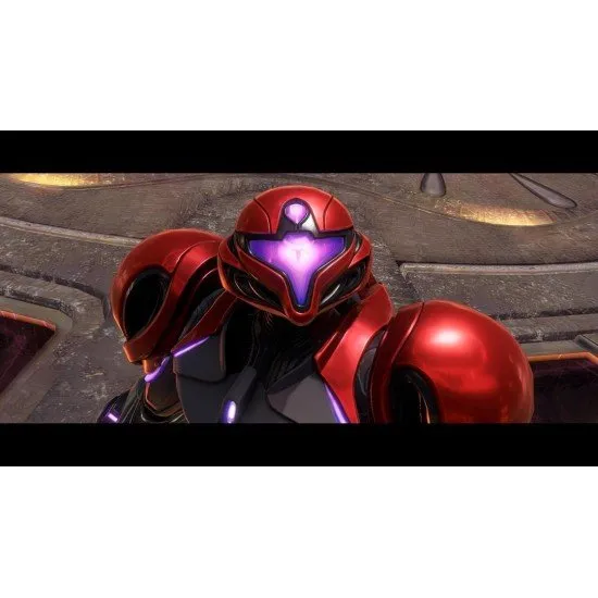 The box art for Metroid Prime 4: Beyond on Nintendo Switch, featuring Samus Aran in her Power Suit and a mysterious, alien planet in the background.