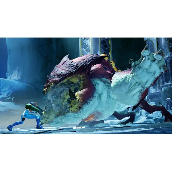 Nintendo Switch 2 game case for Metroid Ravenous showing Samus Aran using her Metroid powers against a Space Ninja assassin
