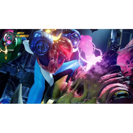 Nintendo Switch 2 game case for Metroid Ravenous showing Samus Aran using her Metroid powers against a Space Ninja assassin