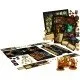The box art for the Mice and Mystics board game, showing a small mouse hero holding a sword, facing off against a giant spider in a castle environment. Miniatures of other characters and enemies are also visible.