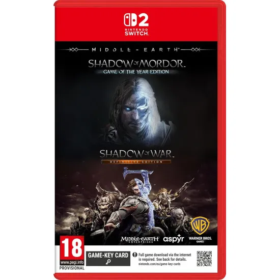 Nintendo Switch 2 game case for Middle-earth The Shadow Bundle featuring Talion and Celebrimbor