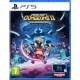 A PlayStation 5 game case showing a group of blocky heroes wielding glowing swords and legendary artifacts battling classic and new mobs inside a dark stone dungeon