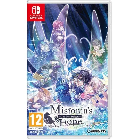 Mistonia's Hope The Lost Delight Switch The box art for the game Mistonia's Hope: The Lost Delight on Nintendo Switch, showing the heroine Aprose with several male characters in a fantasy setting.