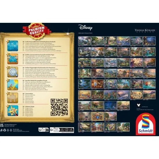 Thomas Kinkade Disney Moana 1000 piece jigsaw puzzle box featuring Moana, Maui and Heihei on a boat at sunrise approaching Te Fiti