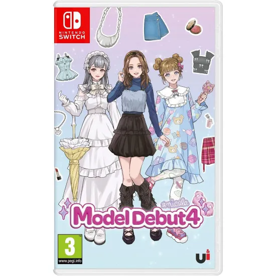 Nintendo Switch game case for Model Debut 4 showing customizable anime models in fashionable outfit styles
