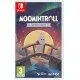 A Nintendo Switch game case showing the lovable white Moomintroll wandering through a snowy, beautifully illustrated Nordic forest under a soft winter sun