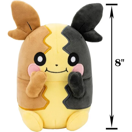 Official Pokémon Morpeko 20cm plush soft toy front view showing Full Belly Mode embroidered detail in ultra-soft premium fabric