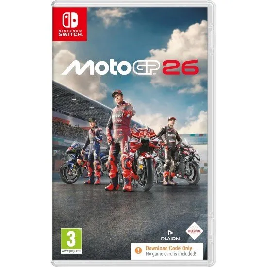 MotoGP 26 Nintendo Switch case showing official riders competing in the 2026 championship