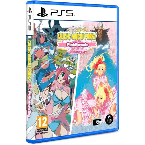 PlayStation 5 game case for Muchi Muchi Pork and PinkSweets Boosted Muchi Muchi More Edition showing arcade shmup characters and bullet hell action