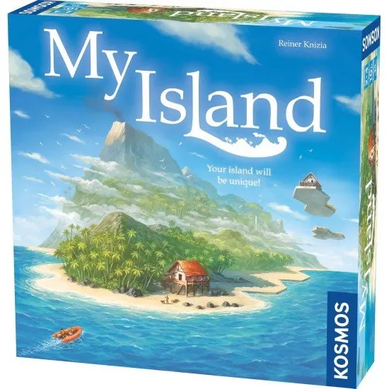 My Island legacy board game showing hexagonal island tiles and evolving gameplay across 24 sessions