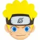 An official 15-inch Naruto Head plush toy from the Club Mocchi Mocchi collection, with a soft, squishy texture.