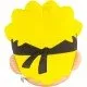 An official 15-inch Naruto Head plush toy from the Club Mocchi Mocchi collection, with a soft, squishy texture.
