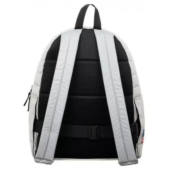 NASA Patches Backpack showing the main bag and the detachable bum bag/fanny pack featuring the NASA Worm logo and printed patches