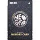 A sleek black NEOGEO AES+ memory card featuring the classic SNK branding and 1:1 original dimensions
