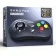 A sleek black wireless gamepad featuring the signature NEOGEO four-button layout and micro-switched thumbstick