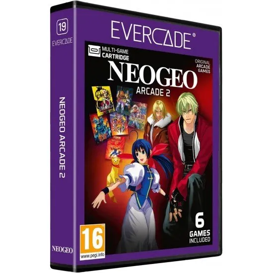 NeoGeo Arcade 2 Evercade cartridge box art showing characters from Garou, Metal Slug 2, and other included classics